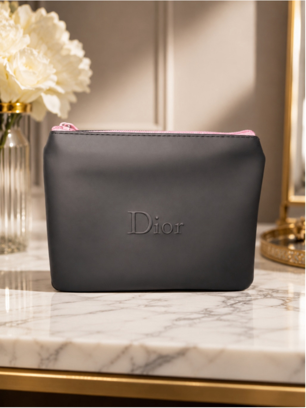 Dior Cosmetic Bag Black and Pink